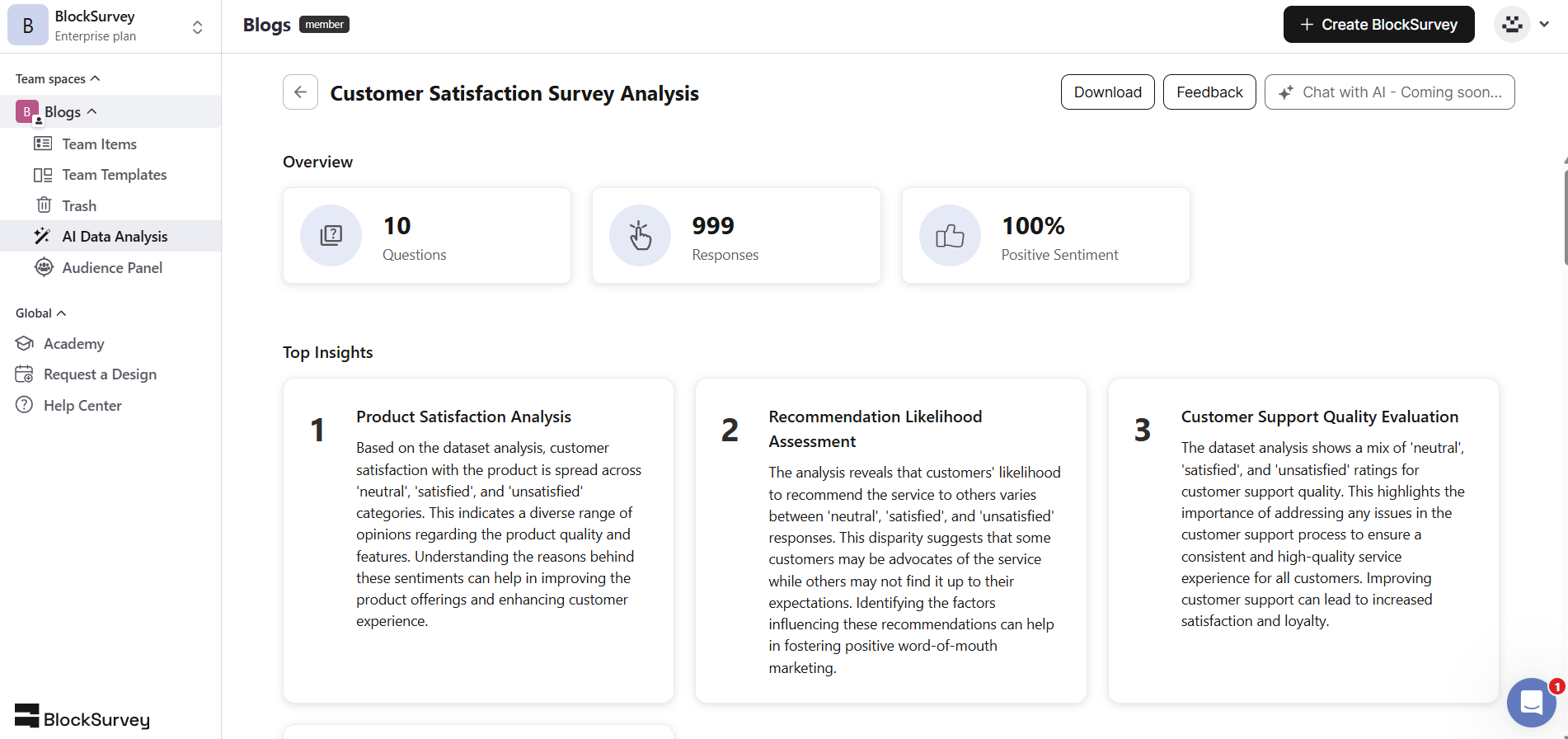 alchemer ai analysis report