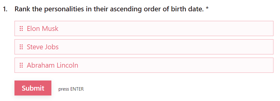 Birthday order
ranking question