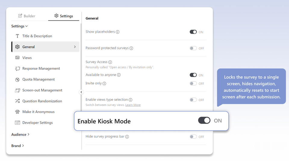 Step 2: Enable Kiosk Mode