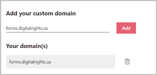custom domain for surveys