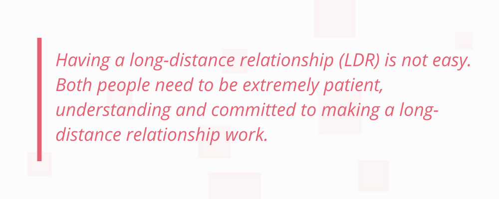 long distance
    relationship